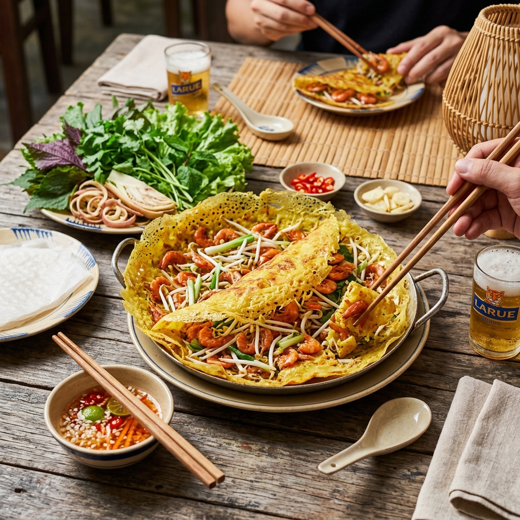 Bánh xèo tôm nhảy Quy Nhơn